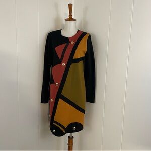 St. John Knit Dress Long Sleeve‎ Midi Shift Crew Neck